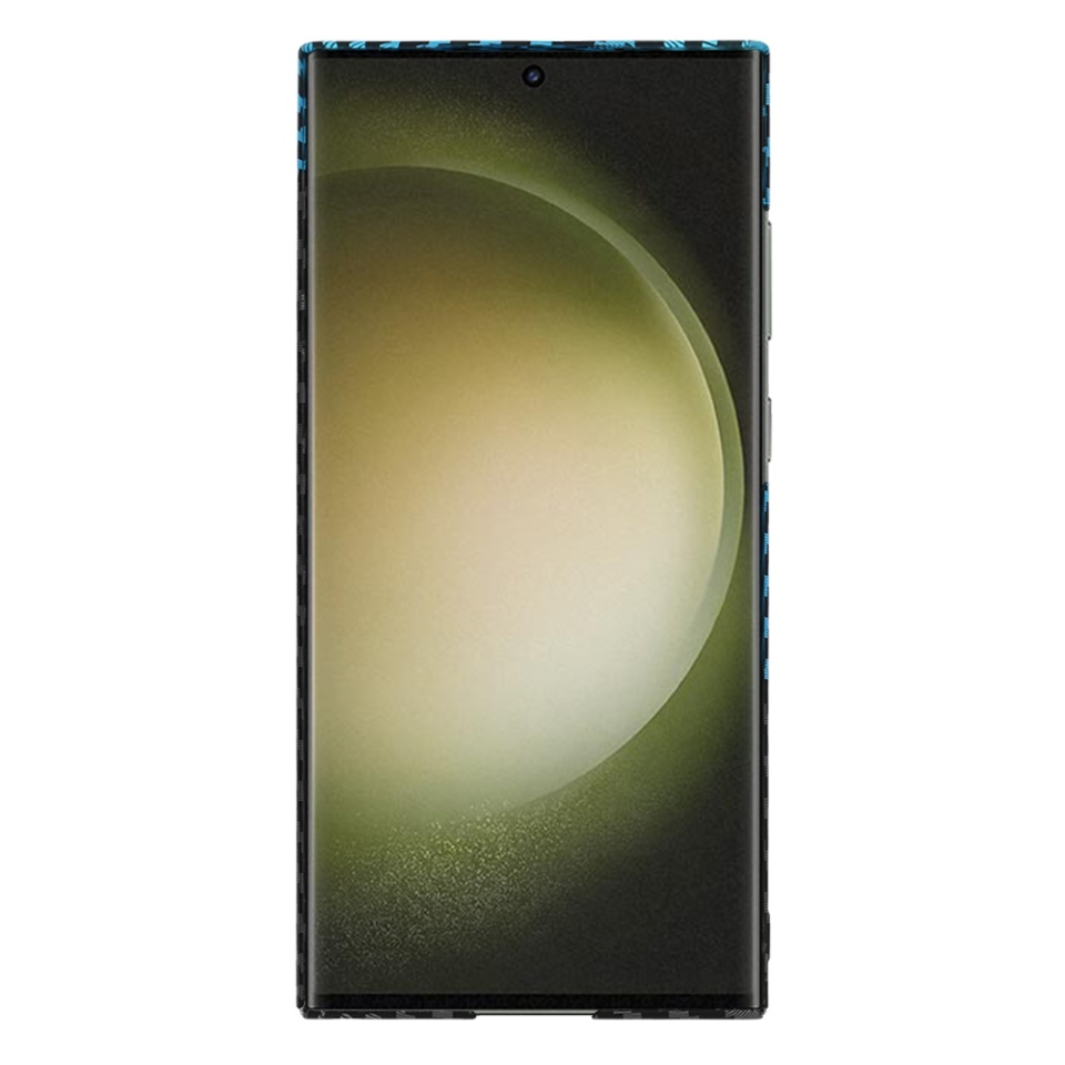 Husa pentru Samsung Galaxy S25 Ultra, Finisaj Premium cu Textura de Carbon, Design Elegant, SKDR CarbonFlex - Bleu - 2 | YEO