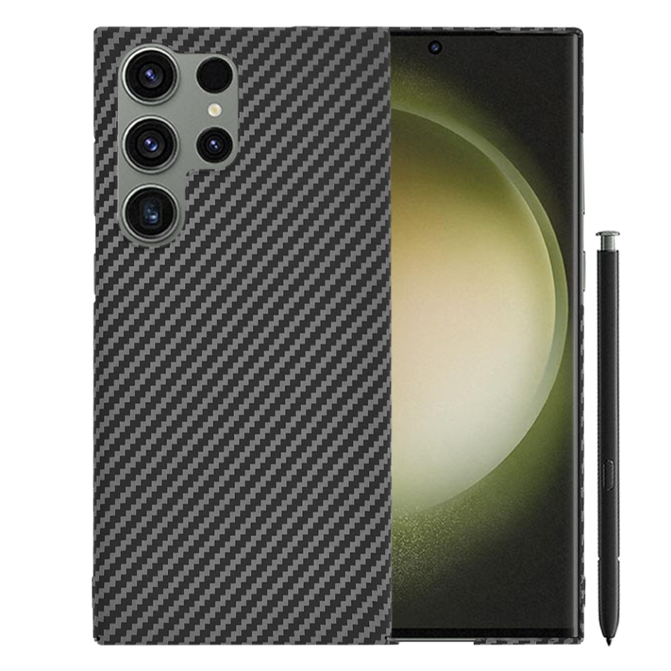 Husa pentru Samsung Galaxy S25 Ultra, Finisaj Premium cu Textura de Carbon, Design Elegant, SKDR CarbonFlex - Negru