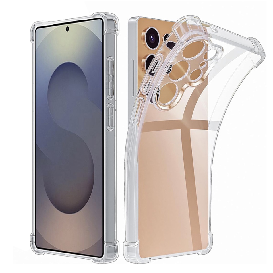 Husa pentru Samsung Galaxy S25 Ultra , SKYDDAR INNOVATION, Shockproof Clear din Silicon Slim, Transparenta, set cu sticker
