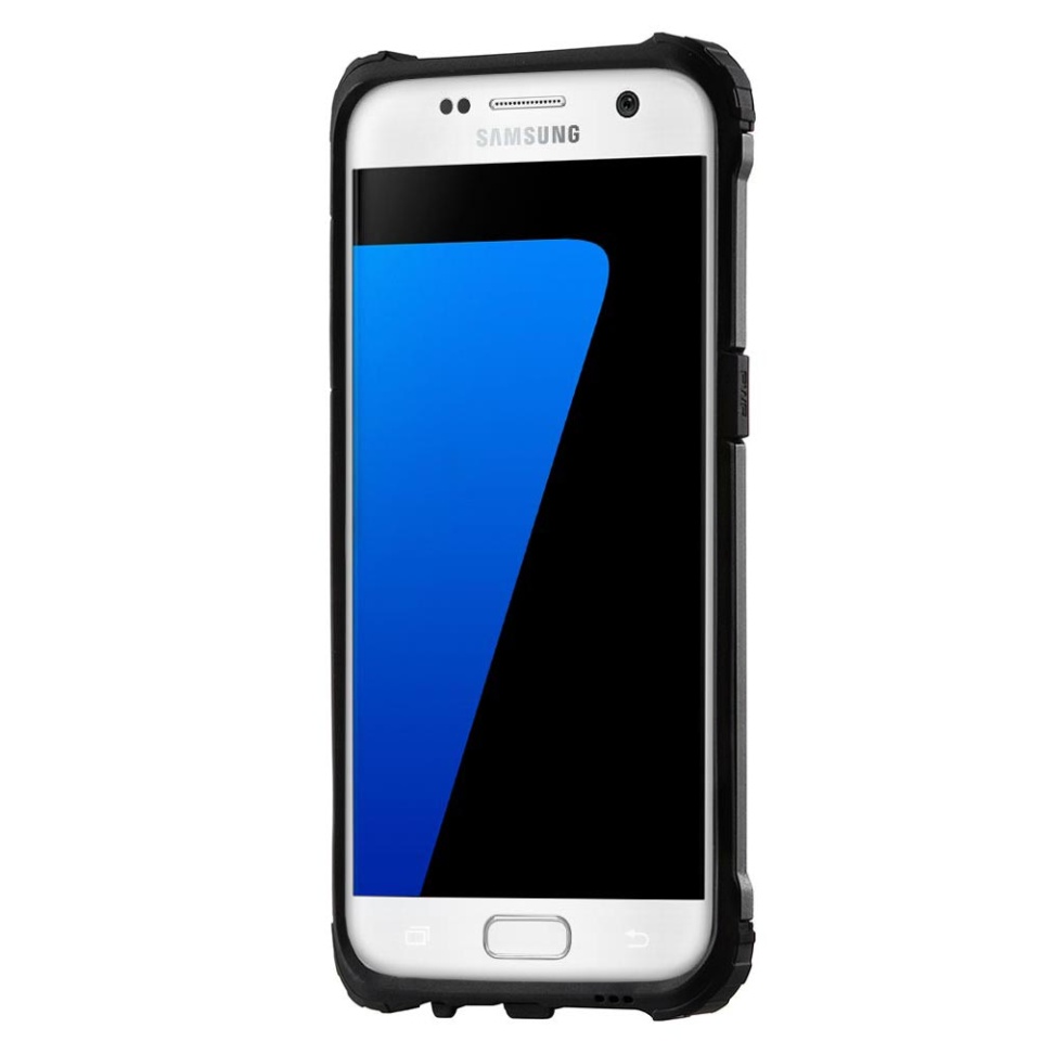 Husa pentru Samsung Galaxy S7, SKYDDAR INNOVATION, Hybrid Armor, din Plastic Dur, Margini Cauciucate, Antisoc, set cu sticker, Negru - 2 | YEO