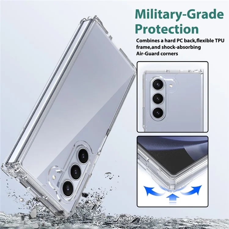 Husa pentru Samsung Galaxy Z Fold6 din silicon transparent, SKDR ClearGuard - Transparent - 3 | YEO