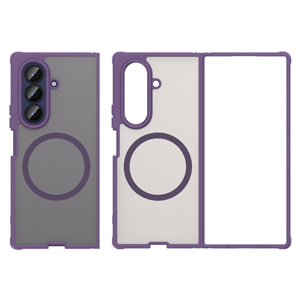 Husa pentru Samsung Galaxy Z Fold7, SKYDDAR INNOVATION, HaloFrost MagSafe II, Antisoc, set cu sticker, Mov - 1 | YEO