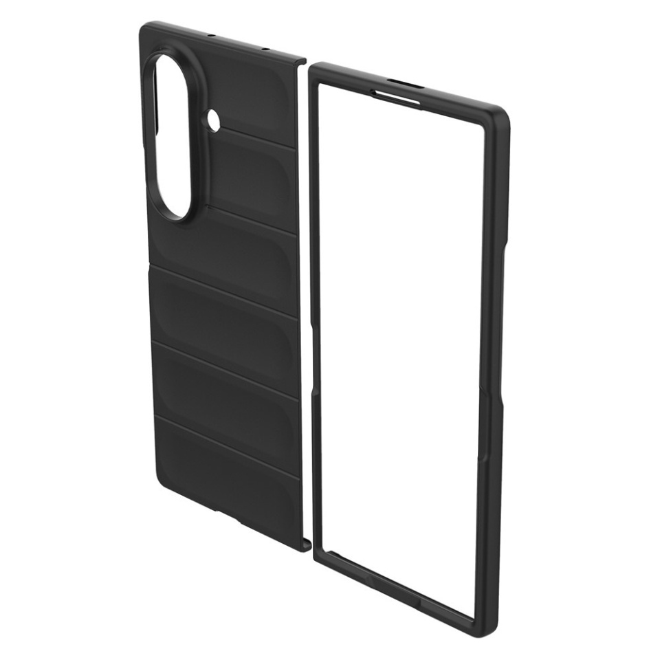 Husa pentru Samsung Galaxy Z Fold7, SKYDDAR INNOVATION, Magic Shield, din Silicon Mat, set cu sticker, Negru - 1 | YEO