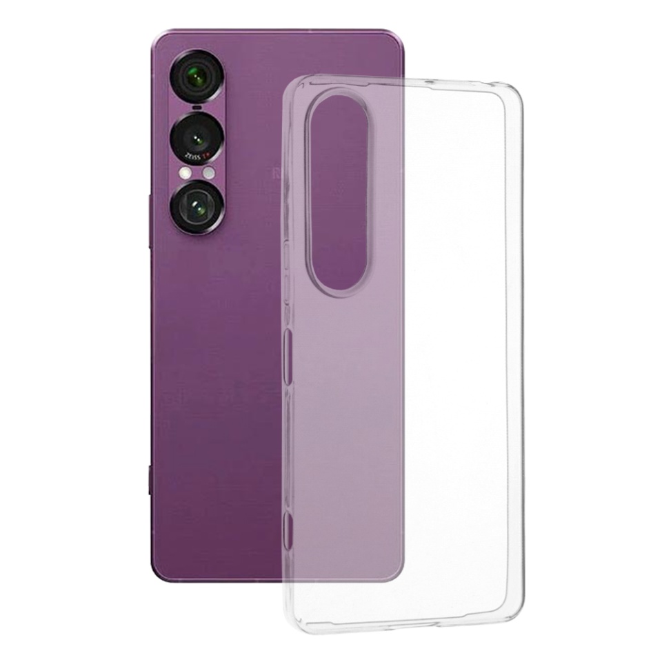Husa pentru Sony Xperia 1 VII, SKYDDAR INNOVATION, ClearGuard, din silicon transparent, set cu sticker, Transparenta