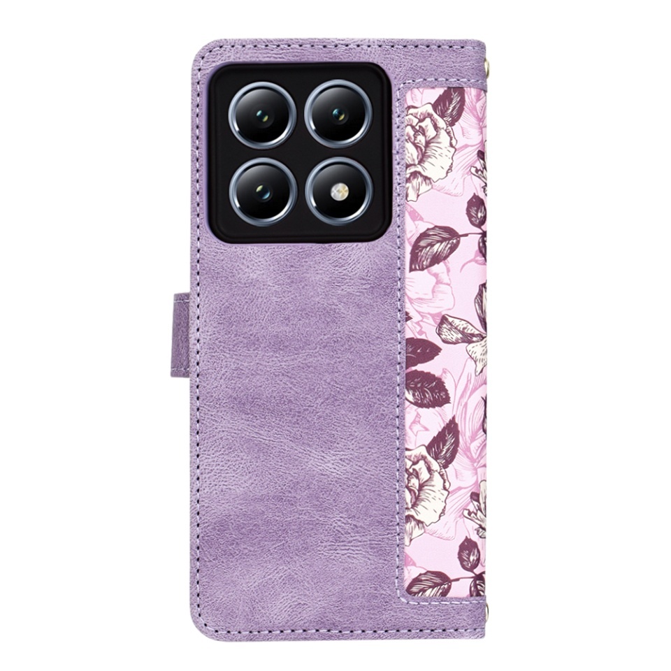 Husa pentru Xiaomi 14T Pro, SKYDDAR INNOVATION, Flipcraft din Piele Ecologică, Stand Integrat, Buzunare pentru Carduri, set cu sticker, Mov - 2 | YEO
