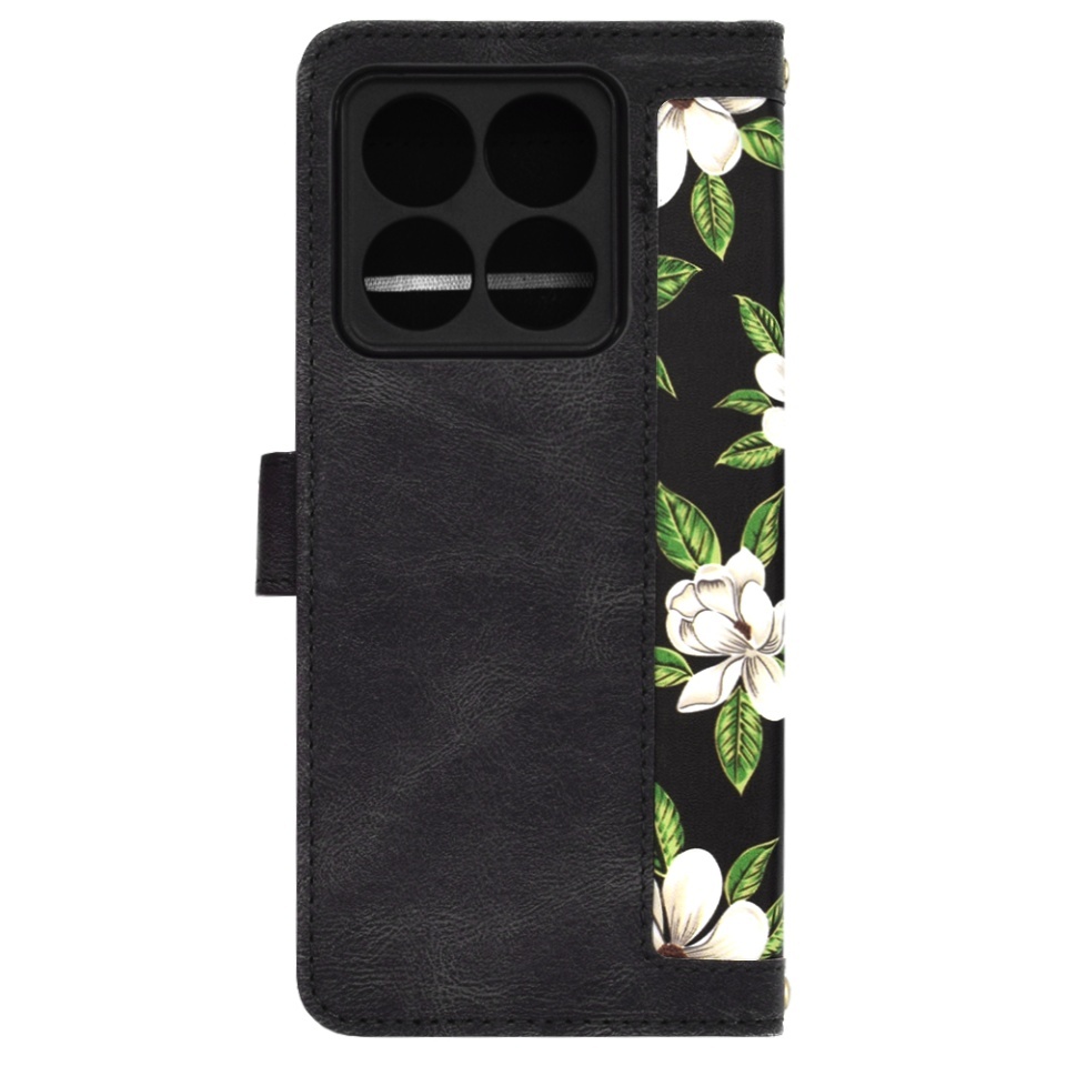 Husa pentru Xiaomi 14T, SKYDDAR INNOVATION, Flipcraft din Piele Ecologică, Stand Integrat, Buzunare pentru Carduri, set cu sticker, Negru - 3 | YEO