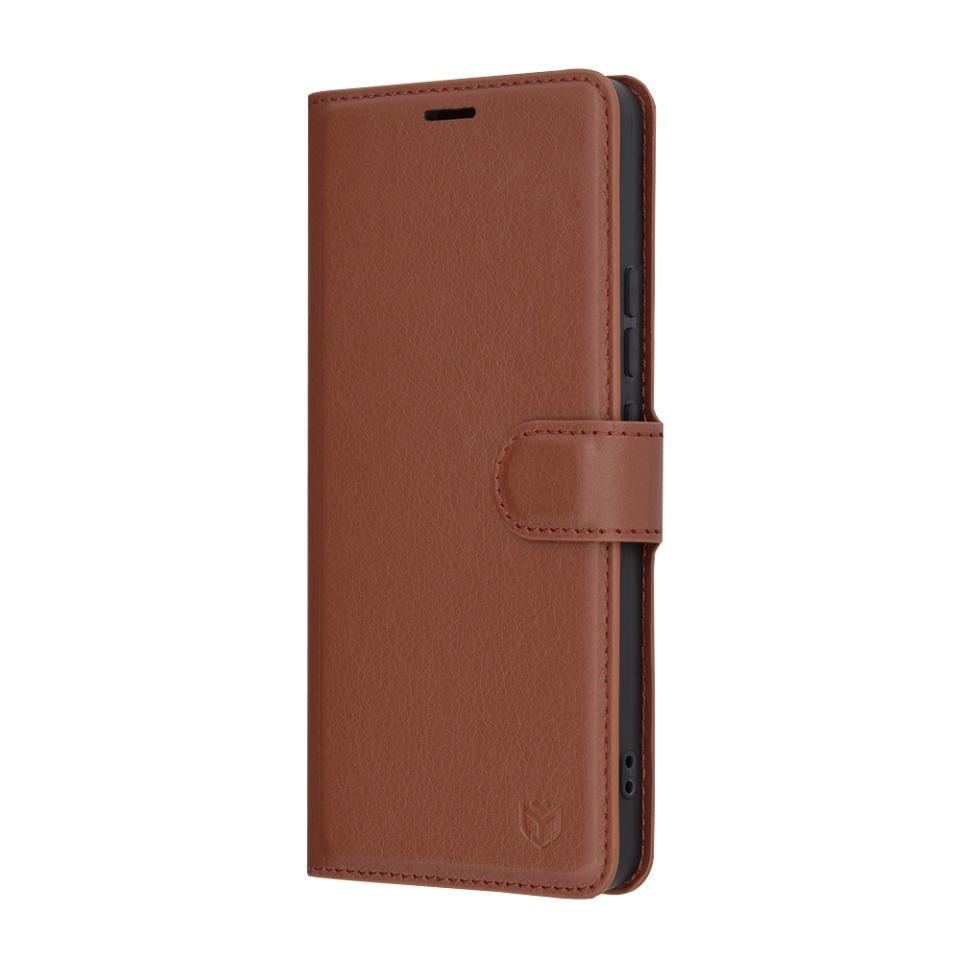 Husa pentru Xiaomi 14T, SKYDDAR INNOVATION, Leather Folio tip Carte, cu Portofel Interior, Finisaje Premium, set cu sticker, Maro - 3 | YEO