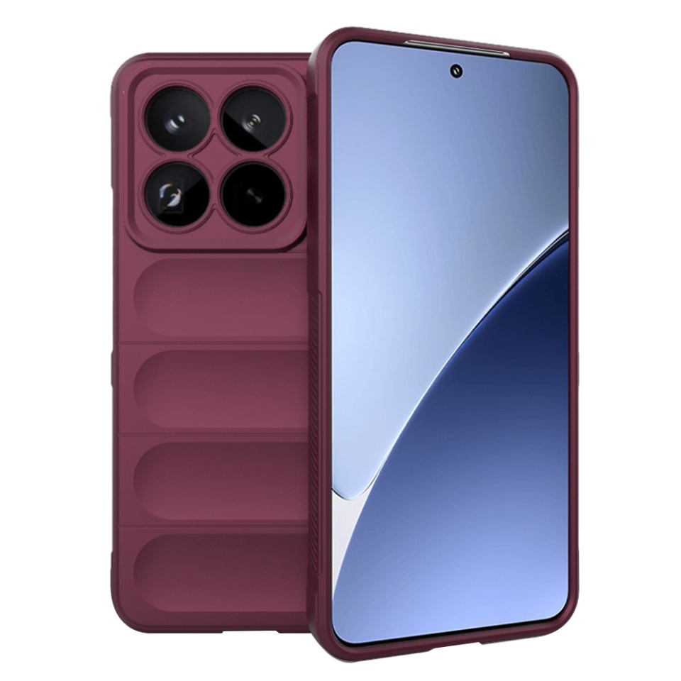Husa pentru Xiaomi 15 Pro, SKYDDAR INNOVATION, Magic Shield, din Silicon Mat, set cu sticker, Bordo