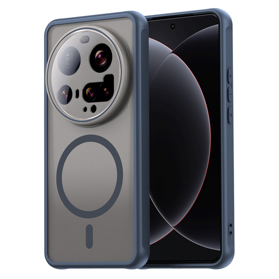 Husa pentru Xiaomi 15 Ultra, SKYDDAR INNOVATION, HaloFrost MagSafe II, Antisoc, set cu sticker, Bleumarin