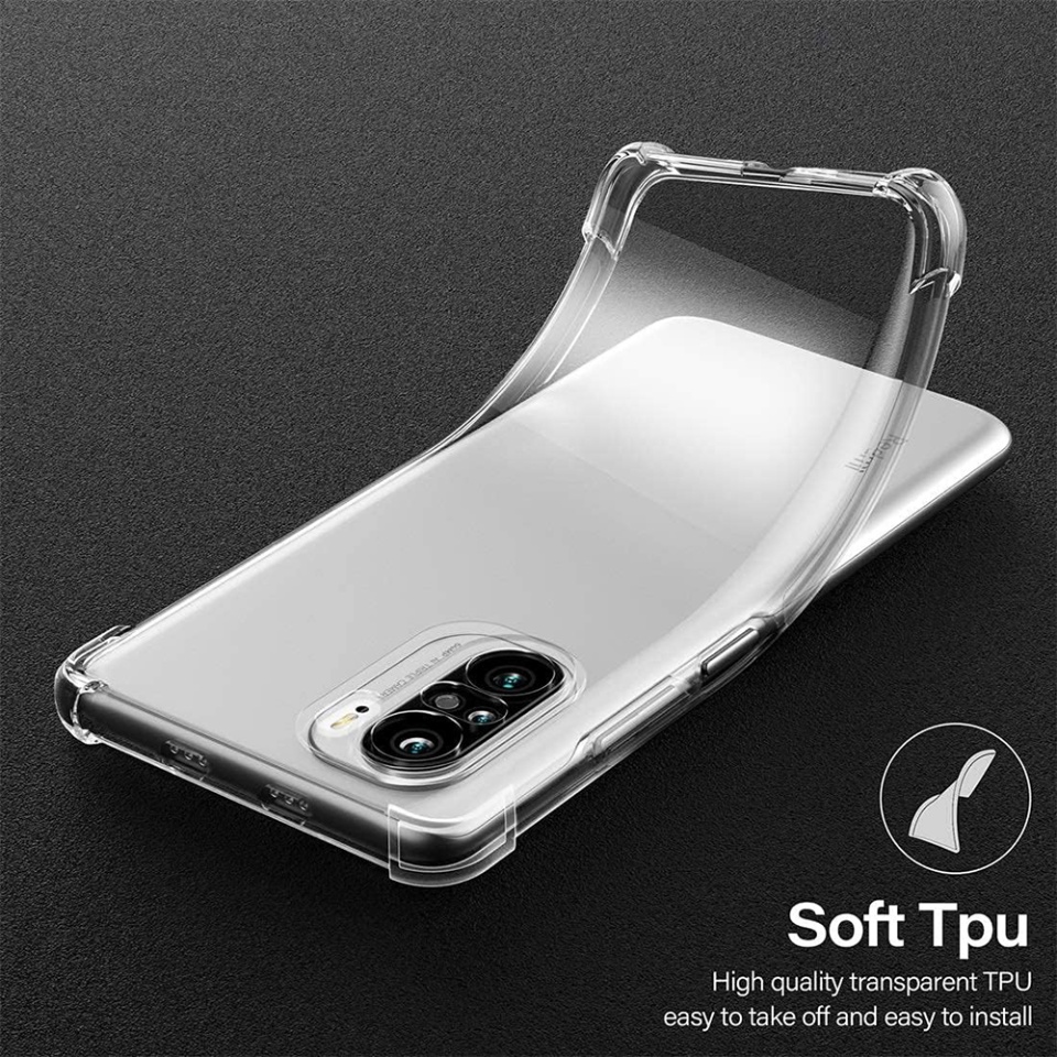 Husa pentru Xiaomi Poco F3 / Mi 11i , SKYDDAR INNOVATION, Shockproof Clear din Silicon Slim, Transparenta, set cu sticker - 2 | YEO