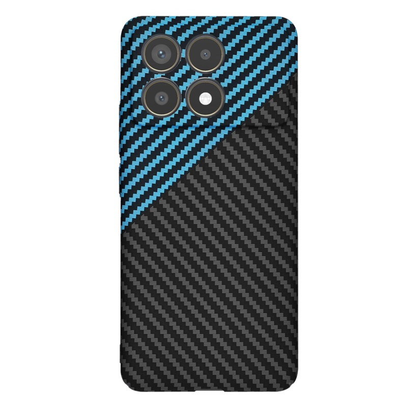Husa pentru Xiaomi Poco F6 Pro, Finisaj Premium cu Textura de Carbon, Design Elegant, SKDR CarbonFlex - Bleu - 2 | YEO