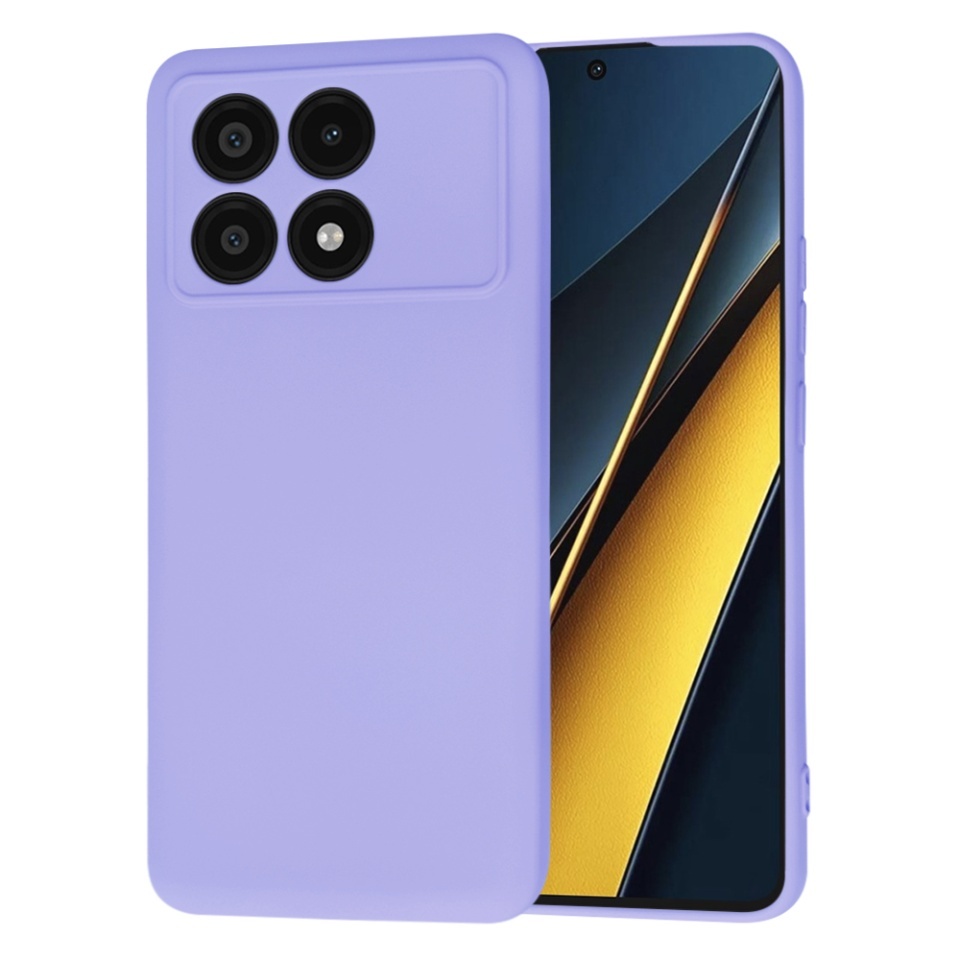 Husa pentru Xiaomi Poco X6 Pro, SKYDDAR INNOVATION, din Silicon Catifelat, SoftElegance, set cu sticker, Violet
