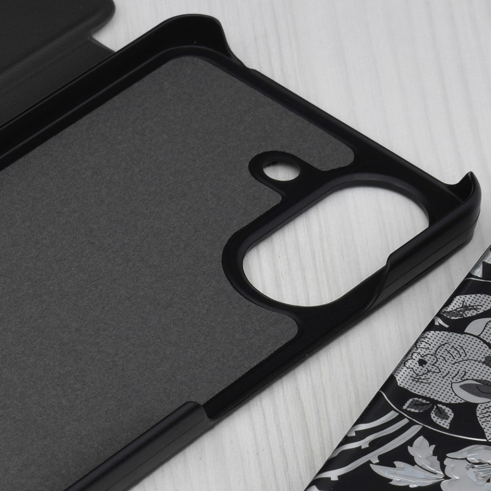 Husa pentru Xiaomi Redmi 13C 4G / Poco C65 tip carte, Skyddar Eco View Leather - Negru - 3 | YEO