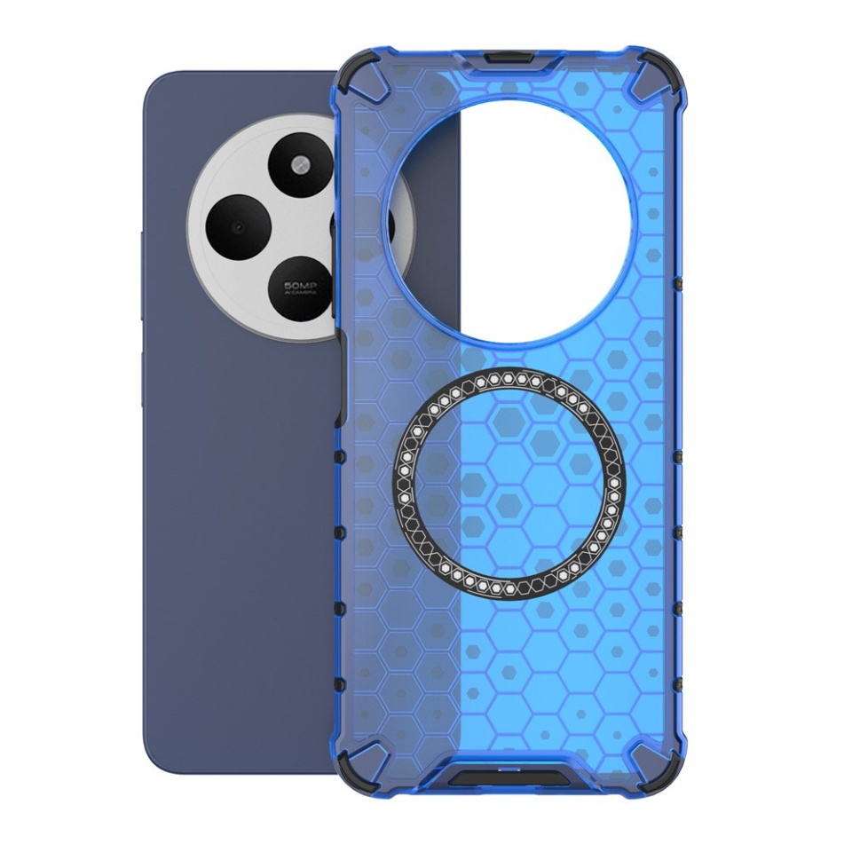 Husa pentru Xiaomi Redmi 14C / Poco C75, SKYDDAR INNOVATION, HoneyComb Shield MagSafe, Antisoc, set cu sticker, Albastru - 1 | YEO
