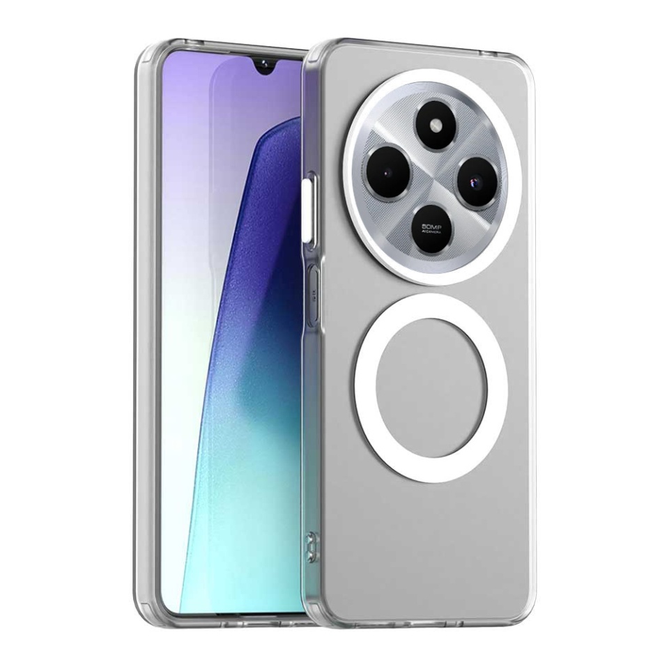 Husa pentru Xiaomi Redmi 14C / Poco C75, SKYDDAR INOVATION, CandyCase, Magsafe, set cu sticker, Alb
