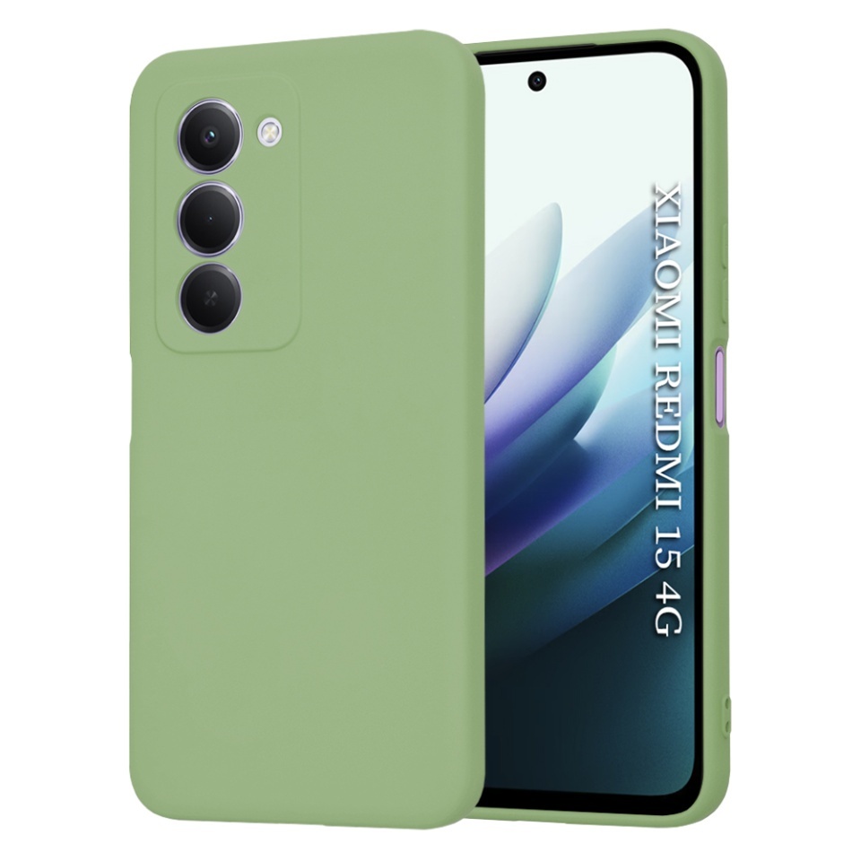 Husa pentru Xiaomi Redmi 15 5G / Redmi 15 4G, SKYDDAR INNOVATION, din Silicon Catifelat, SoftElegance, set cu sticker, Verde deschis