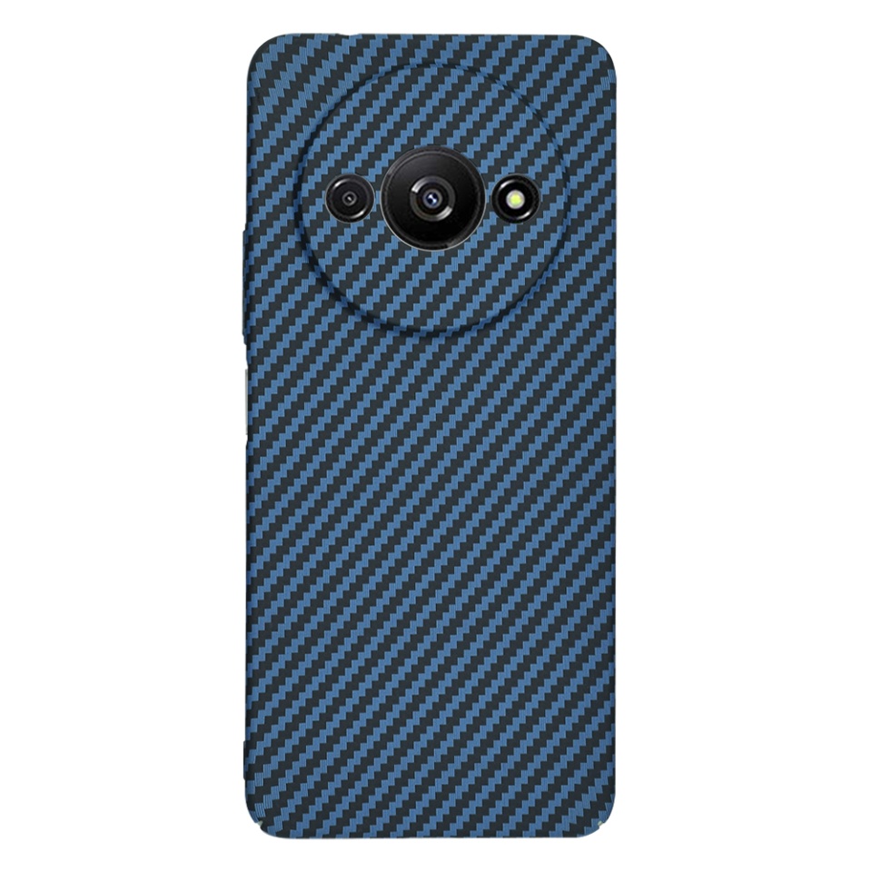 Husa pentru Xiaomi Redmi A3, Finisaj Premium cu Textura de Carbon, Design Elegant, SKDR CarbonFlex - Cyan - 2 | YEO