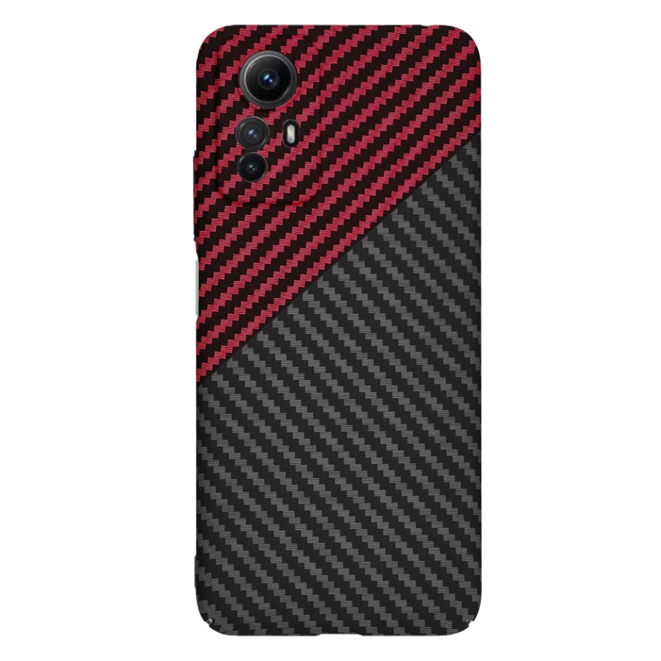 Husa pentru Xiaomi Redmi Note 12S, Finisaj Premium cu Textura de Carbon, Design Elegant, SKDR CarbonFlex - Rosu inchis - 2 | YEO