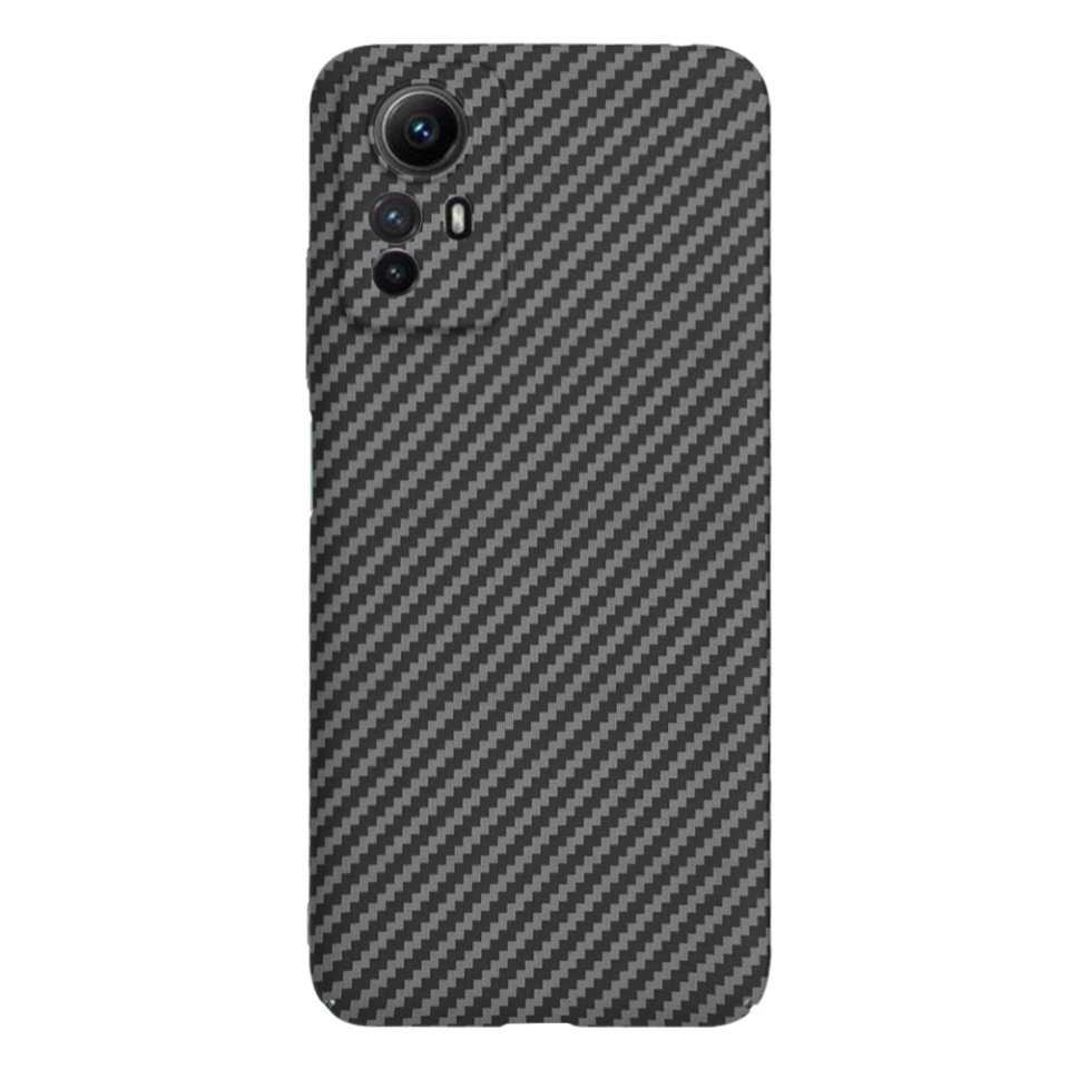 Husa pentru Xiaomi Redmi Note 12S, SKYDDAR INNOVATION, textura carbon, Carbonite FiberShell, set cu sticker, Negru, - 2 | YEO