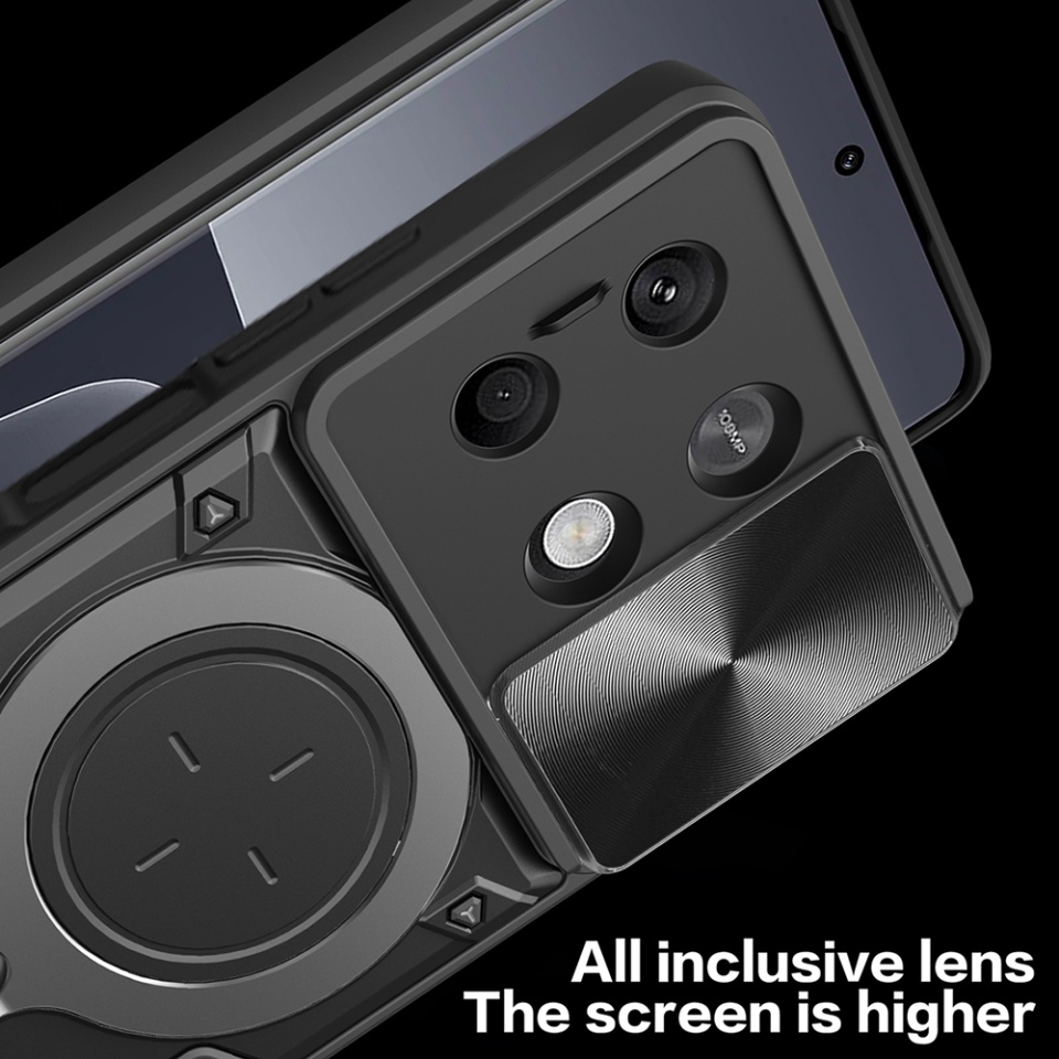 Husa pentru Xiaomi Redmi Note 13 4G, cu inel magnetic si suport ajustabil, protecție completa camera, SKDR SafeCover - Roz auriu - 2 | YEO