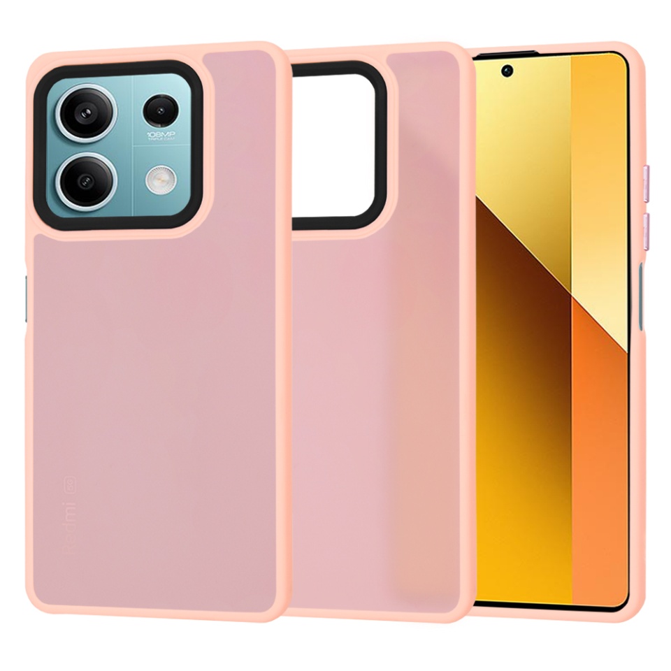 Husa pentru Xiaomi Redmi Note 13 5G, ce Absoarbe Cele mai Aspre Socuri, Skyddar Frosted - Roz