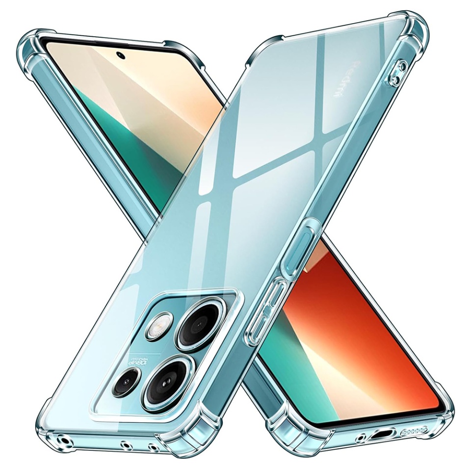 Husa pentru Xiaomi Redmi Note 13 5G , SKYDDAR INNOVATION, Shockproof Clear din Silicon Slim, Transparenta, set cu sticker