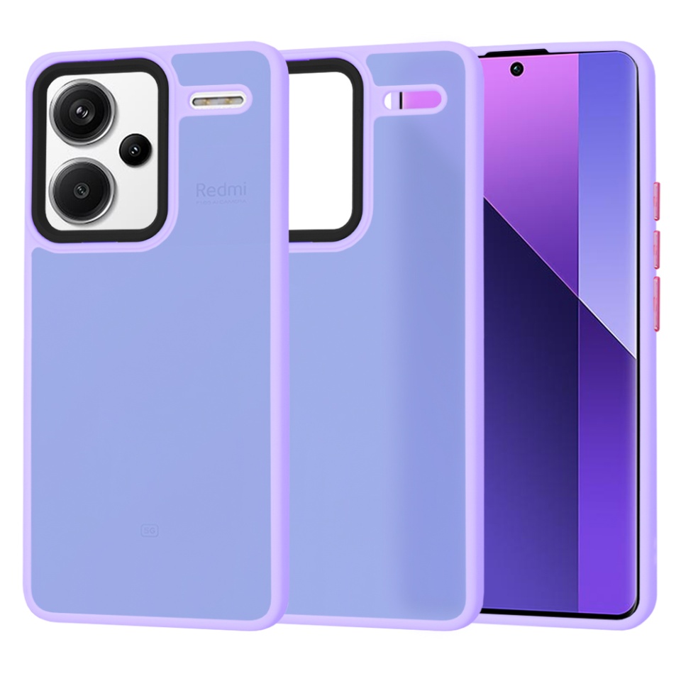 Husa pentru Xiaomi Redmi Note 13 Pro+ 5G, ce Absoarbe Cele mai Aspre Socuri, Skyddar Frosted - Mov deschis