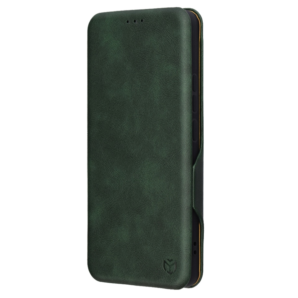 Husa pentru Xiaomi Redmi Note 14 4G (163.25 x 76.55 x 8.16mm), SKYDDAR INNOVATION, Pocket Safe, tip carte din Piele Ecologica, Suport Carduri, Inchidere Magnetica, set cu sticker, Verde - 2 | YEO