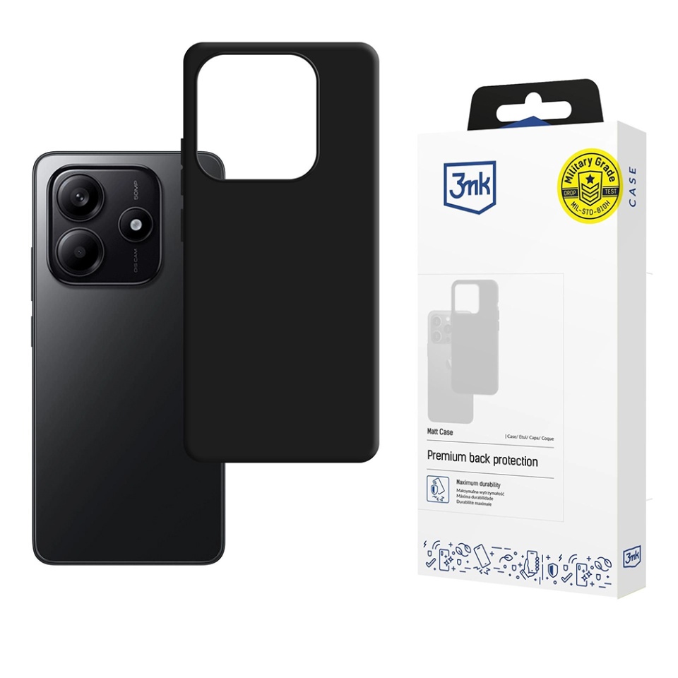 Husa pentru Xiaomi Redmi Note 14 4G (Standard), 3mk Matt Case, Negru