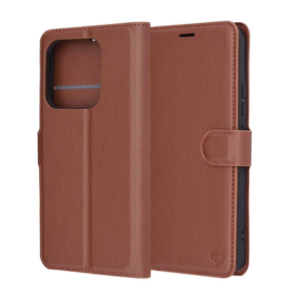 Husa pentru Xiaomi Redmi Note 14 4G tip Carte, cu Portofel Interior, Finisaje Premium, Leather Wallet - Maro