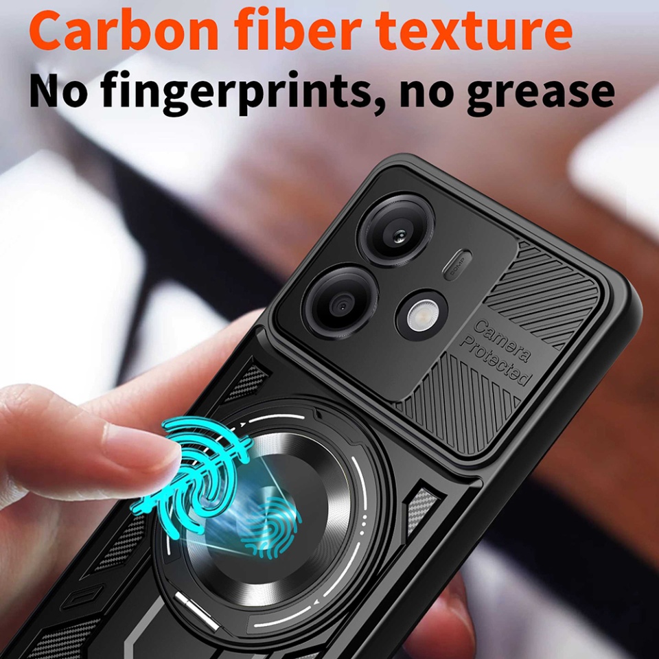 Husa pentru Xiaomi Redmi Note 14 5G, SKYDDAR INNOVATION, RuggedCam, Inel magnetic antisoc, set cu sticker, Albastru - 5