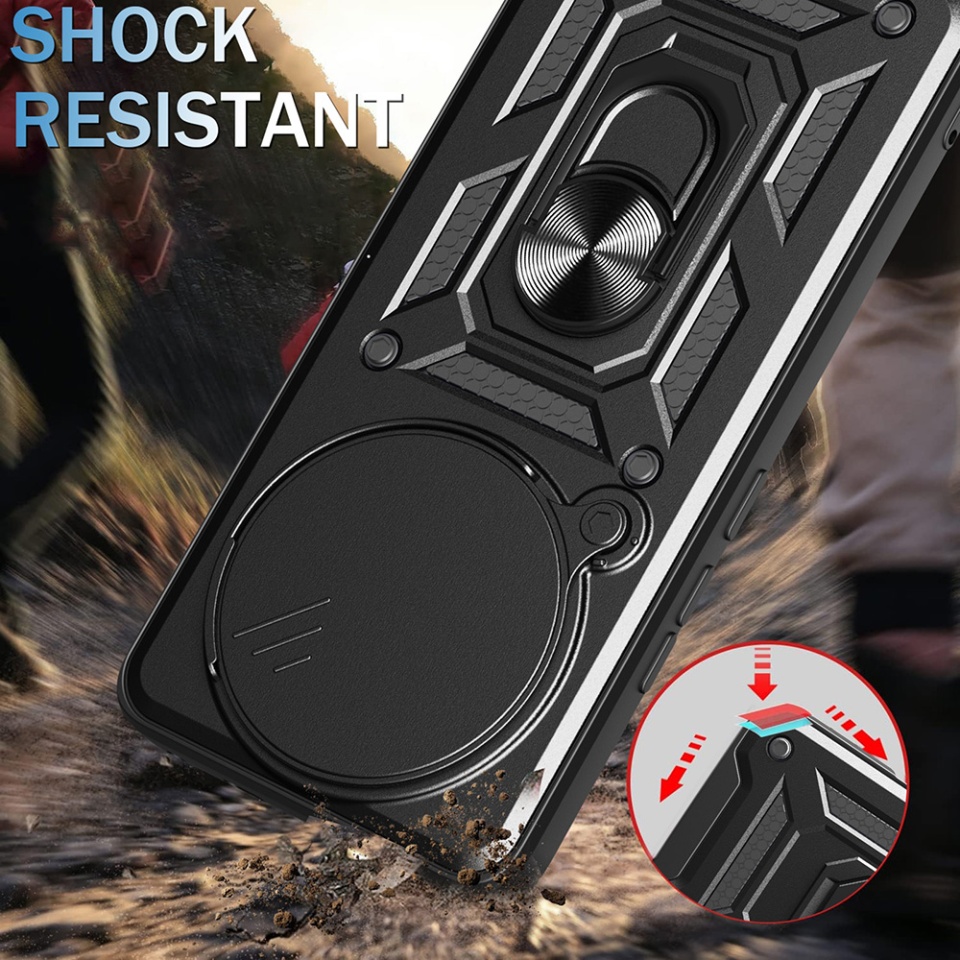 Husa pentru Xiaomi Redmi Note 14 Pro+ 5G cu inel magnetic si protectie camera CamShield - Albastru - 3 | YEO