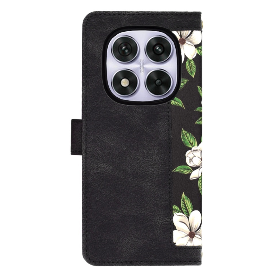 Husa pentru Xiaomi Redmi Note 14 Pro 5G / Poco X7, SKYDDAR INNOVATION, Flipcraft din Piele Ecologică, Stand Integrat, Buzunare pentru Carduri, set cu sticker, Negru - 2 | YEO