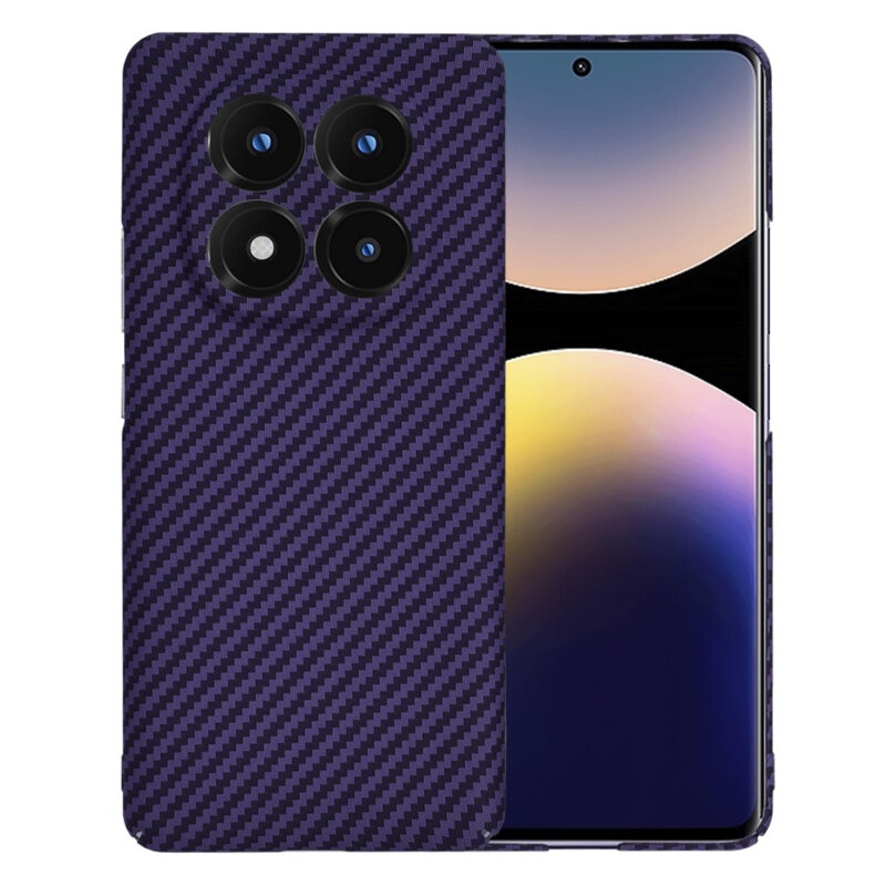 Husa pentru Xiaomi Redmi Note 14 Pro+ 5G, SKYDDAR INNOVATION, Carbonite FiberShell, Mov, set cu sticker
