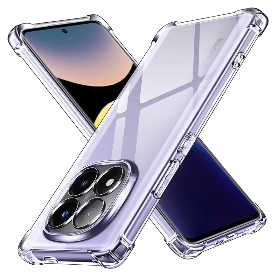 Husa pentru Xiaomi Redmi Note 14 Pro+ 5G , SKYDDAR INNOVATION, Shockproof Clear din Silicon Slim, Transparenta, set cu sticker