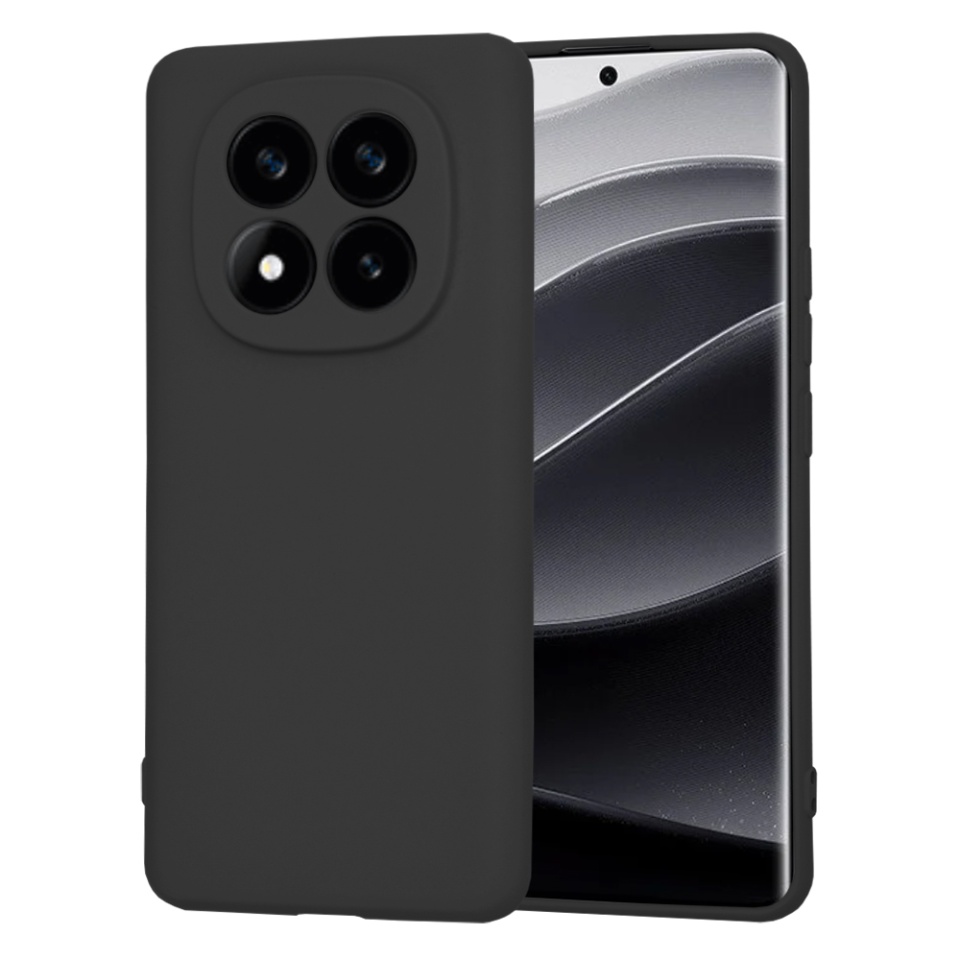 Husa pentru Xiaomi Redmi Note 14 Pro+ din Silicon Catifelat, Protectie Premium, Skyddar SoftElegance - Negru