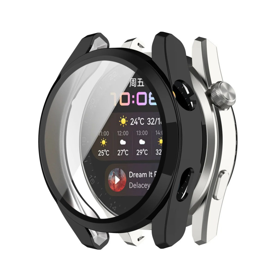 Husa Protectie 360°, Ultra-Subtire, Anti-Soc pentru Huawei Watch 3, Anti-Soc Full Screen - Negru