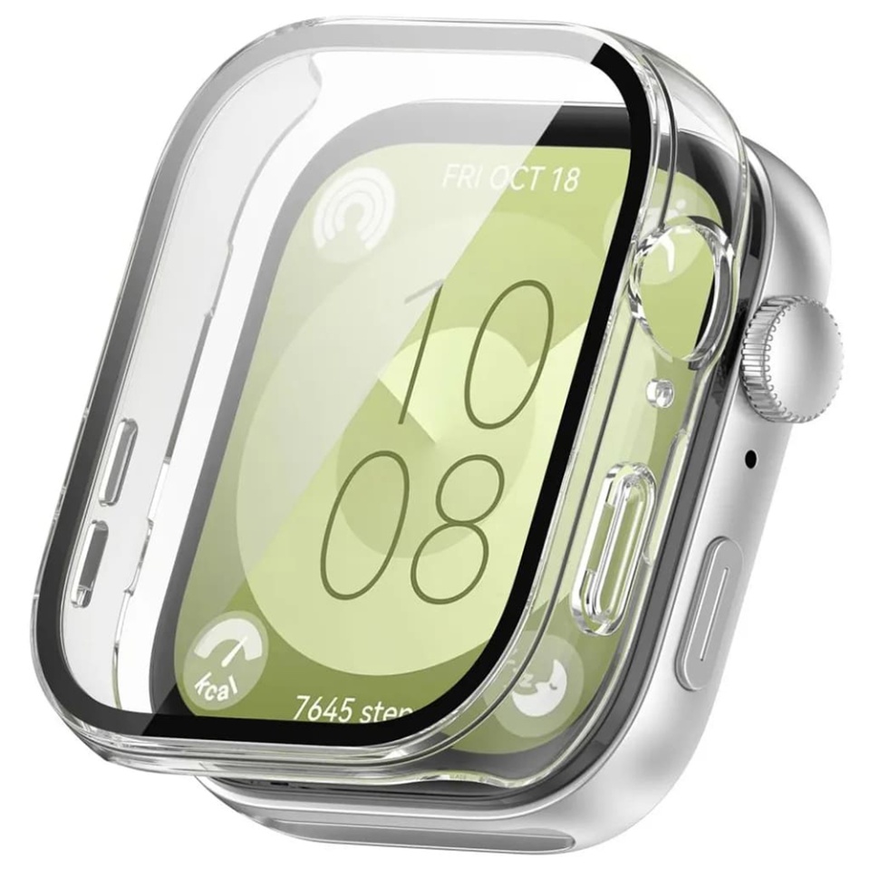 Husa Protectie 360°, Ultra-Subtire, Anti-Soc pentru Huawei Watch Fit 3, Anti-Soc Full Screen - Transparenta