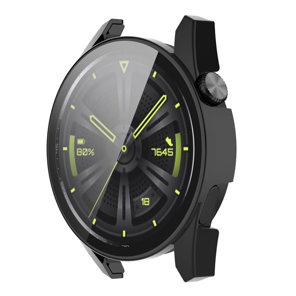 Husa Protectie 360°, Ultra-Subtire, Anti-Soc pentru Huawei Watch GT 3 (46mm), Anti-Soc Full Screen - Negru - 1 | YEO