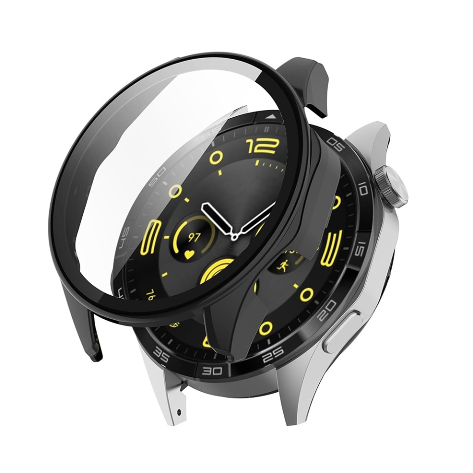 Husa Protectie 360°, Ultra-Subtire, Anti-Soc pentru Huawei Watch GT 4 (46mm), Anti-Soc Full Screen - Negru