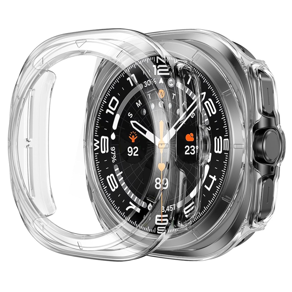 Husa Protectie 360°, Ultra-Subtire, Anti-Soc pentru Samsung Galaxy Watch Ultra (47mm), Anti-Soc Full Screen - Transparenta