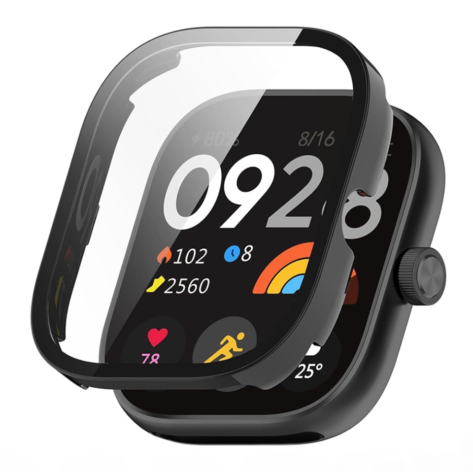 Husa Protectie 360°, Ultra-Subtire, Anti-Soc pentru Xiaomi Redmi Watch 4, Anti-Soc Full Screen - Negru