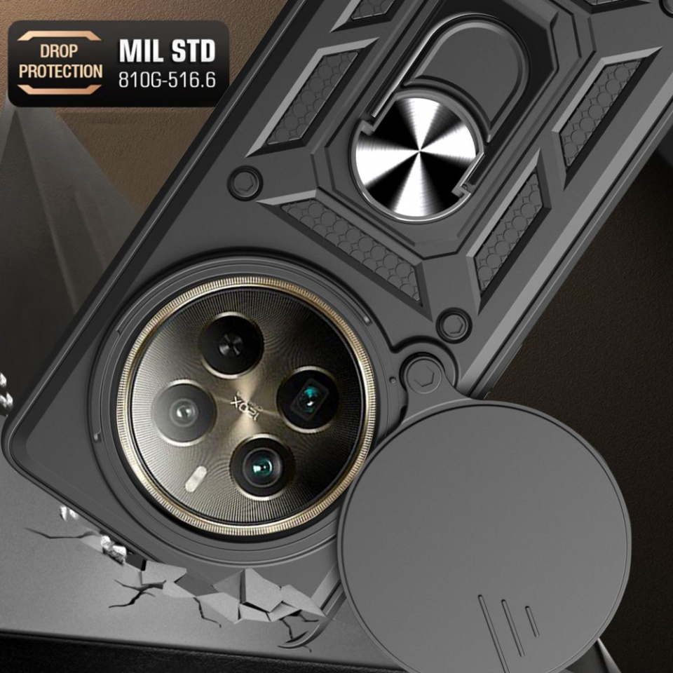 Husa Realme 12 Pro / 12 Pro+ cu inel magnetic si protectie camera Skyddar CamShield - Rose Gold - 2 | YEO