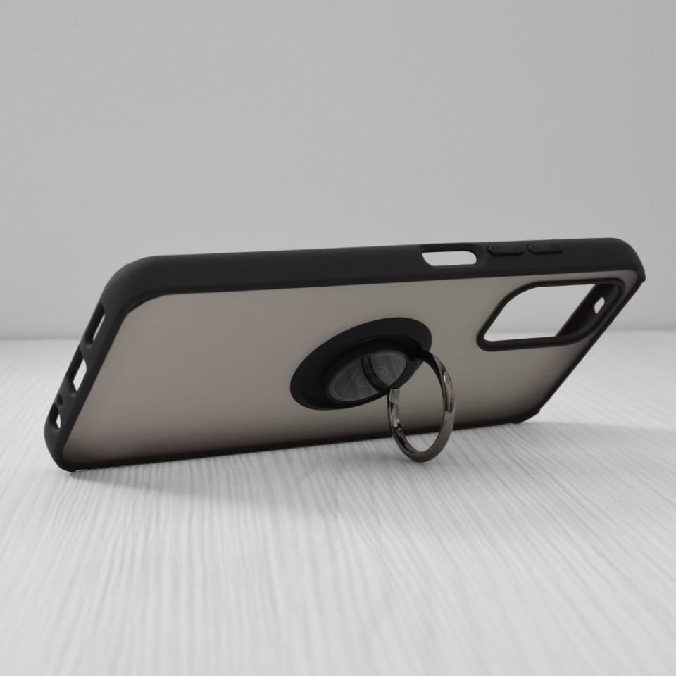 Husă Realme 8 4G / 8 Pro 4G SKYDDAR Glinth+ cu Inel Rotativ 360°, Compatibilitate Magnetică, Absorbție Șocuri, Design Subțire și Elegant - Negru - 3 | YEO