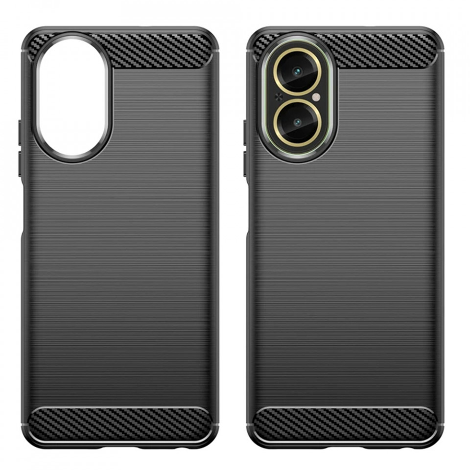 Husa Realme C67 4G din silicon, Slim, cu textură Fibra Carbon - Negru - 2 | YEO