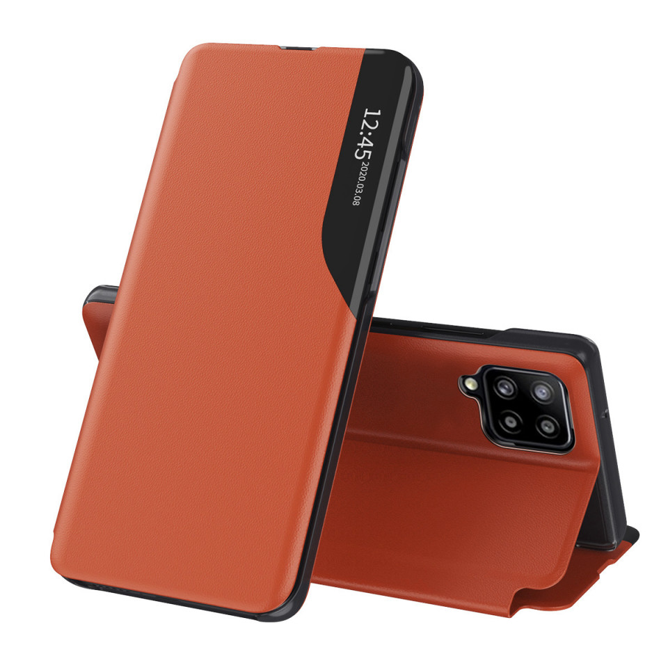 Husa Samsung Galaxy A12 tip carte, Techsuit eFold - Portocaliu