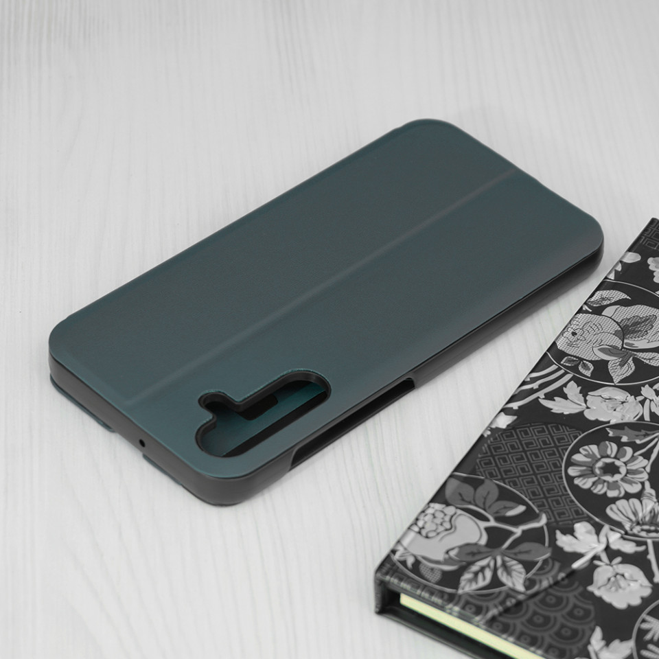 Husa Samsung Galaxy A15 5G tip carte, Skyddar Eco View Leather - Verde - 1 | YEO