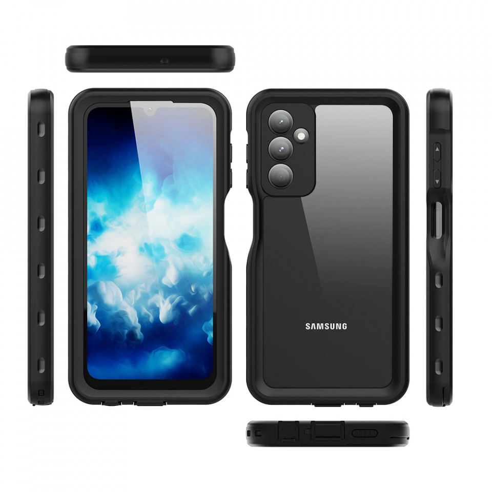 Husa Samsung Galaxy A25 5G rezistenta la apa, Waterproof IP68, ShellBox - Negru - 1 | YEO