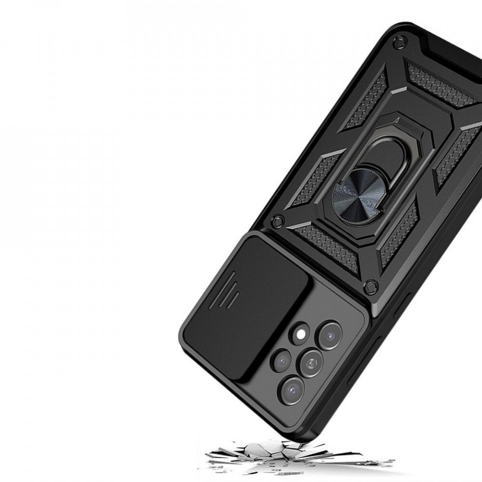 Husa Samsung Galaxy A52 4G / A52 5G / A52s 5G cu inel magnetic, Techsuit CamShield - Negru - 1 | YEO