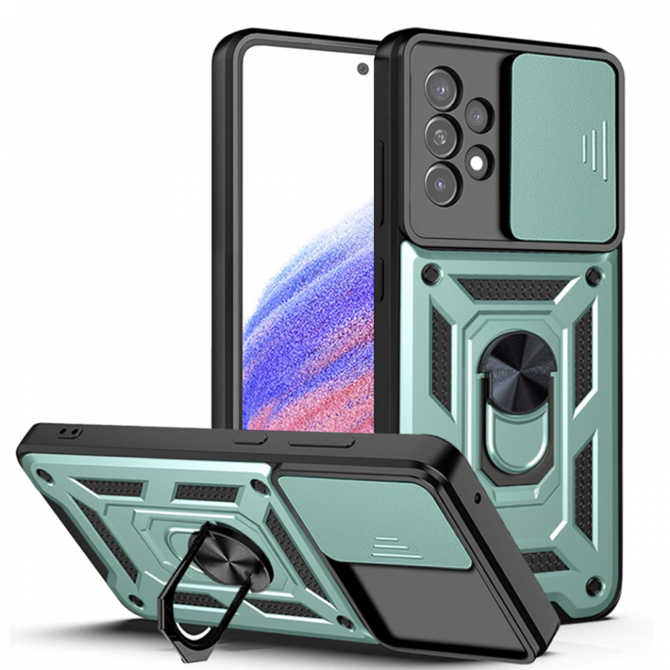Husa Samsung Galaxy A52 5G / Galaxy A52 4G / Galaxy A52s 5G cu inel magnetic si protectie camera Skyddar CamShield - Mint